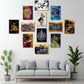 Wooden Sticky Tiles 12Pcs Set Featuring Islamic Calligraphy Art In 5x7 Inches Frame Size